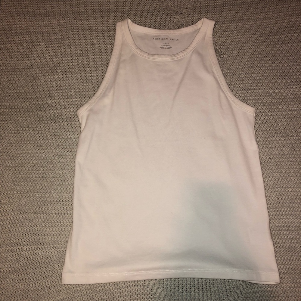 AEO white high neck tank top